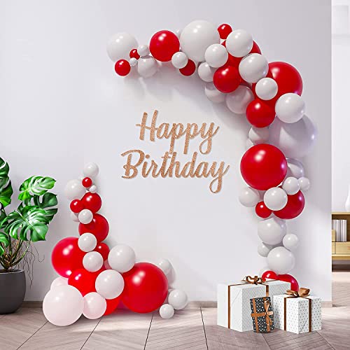 atorakushon Latex White and Red Color Super Quality Rubber Balloons 10" Christmas Xmas Balloons Best For Theme Party Decoration Birthday Wedding Anniversary Office Party Ceremony Pack of 100 - Image 3