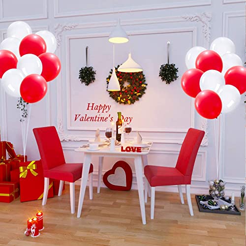 atorakushon Latex White and Red Color Super Quality Rubber Balloons 10" Christmas Xmas Balloons Best For Theme Party Decoration Birthday Wedding Anniversary Office Party Ceremony Pack of 100 - Image 5