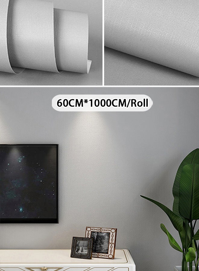 NOAEOU Peel and Stick Wallpaper, Light Gray 60CM x 10M Sticky Wallpaper Waterproof Self Adhesive Decorative Contact Paper Vinyl Roll for Wall Kitchen Wallpaper for Bedroom - Image 1