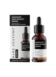 BARE ANATOMY Advanced Hair Growth Serum | 3% Redensyl + 4% Anagain + 3% Baicapil + 1% Capilia Longa Rosemary Biotin & Rice Extract | Hair Growth & Hair Fall Control Serum For Women & Men | 30Ml  - Image 1
