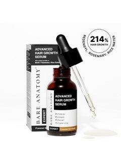 BARE ANATOMY Advanced Hair Growth Serum | 3% Redensyl + 4% Anagain + 3% Baicapil + 1% Capilia Longa Rosemary Biotin & Rice Extract | Hair Growth & Hair Fall Control Serum For Women & Men | 30Ml  - Image 2