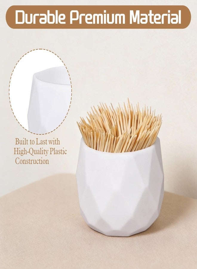 Eldraqth Toothpick Holder Dispenser, 2 Pcs Simple White Cocktail Pick Holder Cute Plastic Toothpick Holders Decorative for Table Home Kitchen Restaurant Parties Weddings Get Togethers and Elegant Home Decor - Image 4