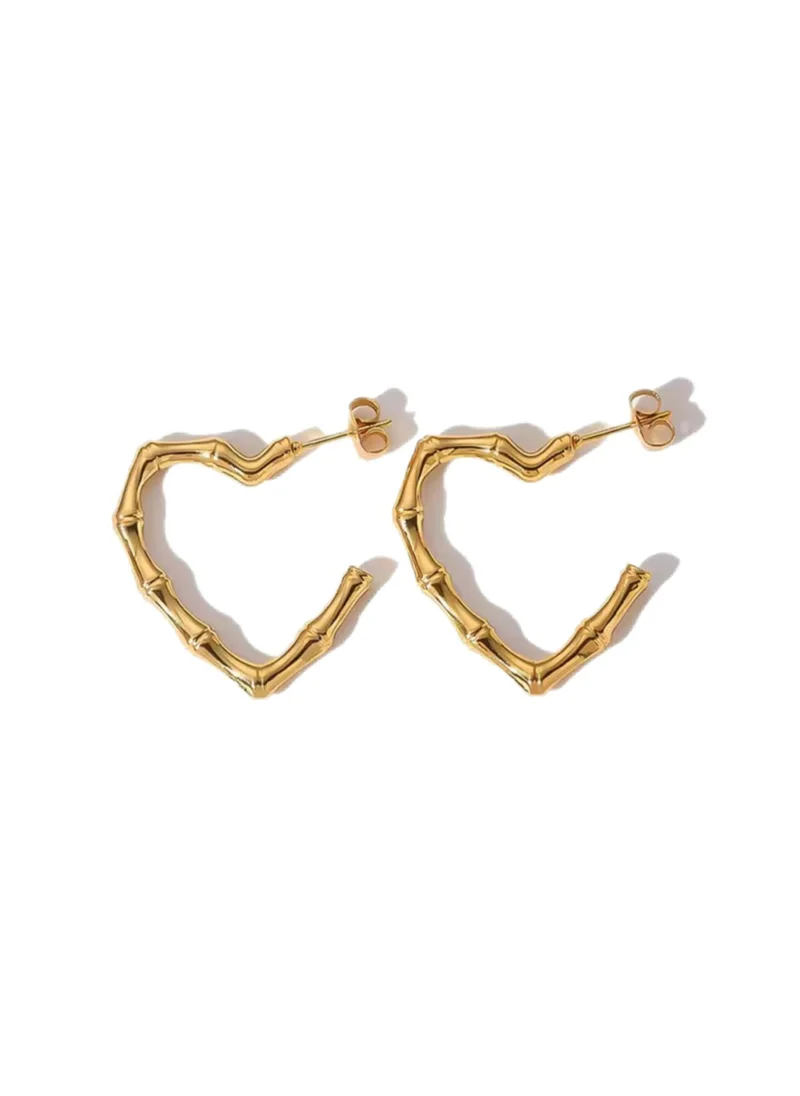 Hoops heart bamboo gold