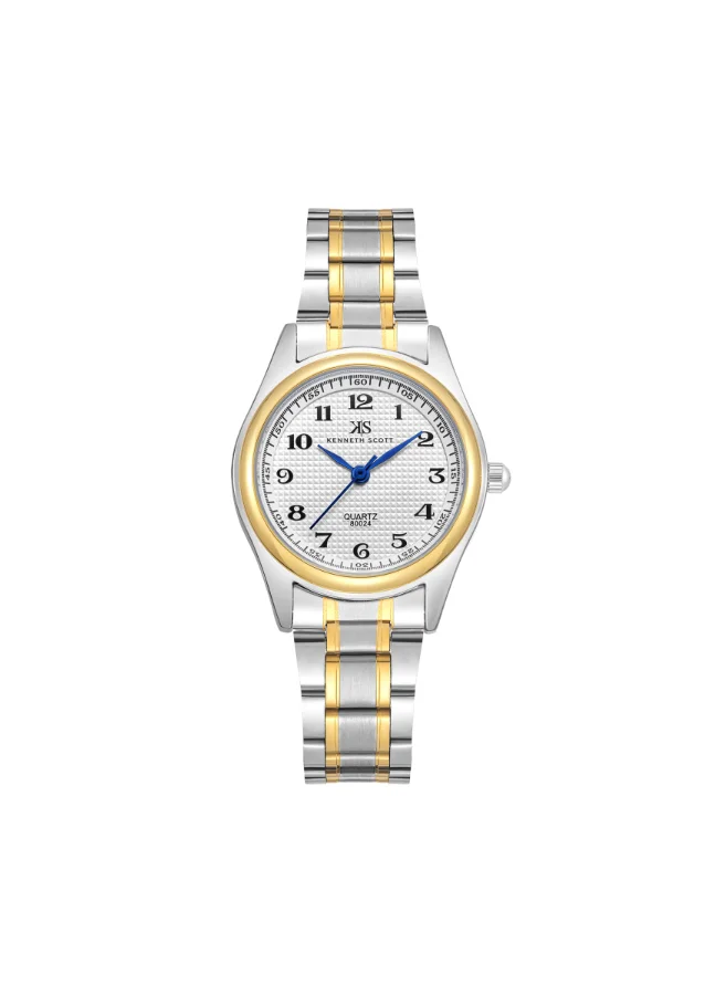 KENNETH SCOTT Women's Analog Display Watch With Gold Steel Strap - K23552-TBTW