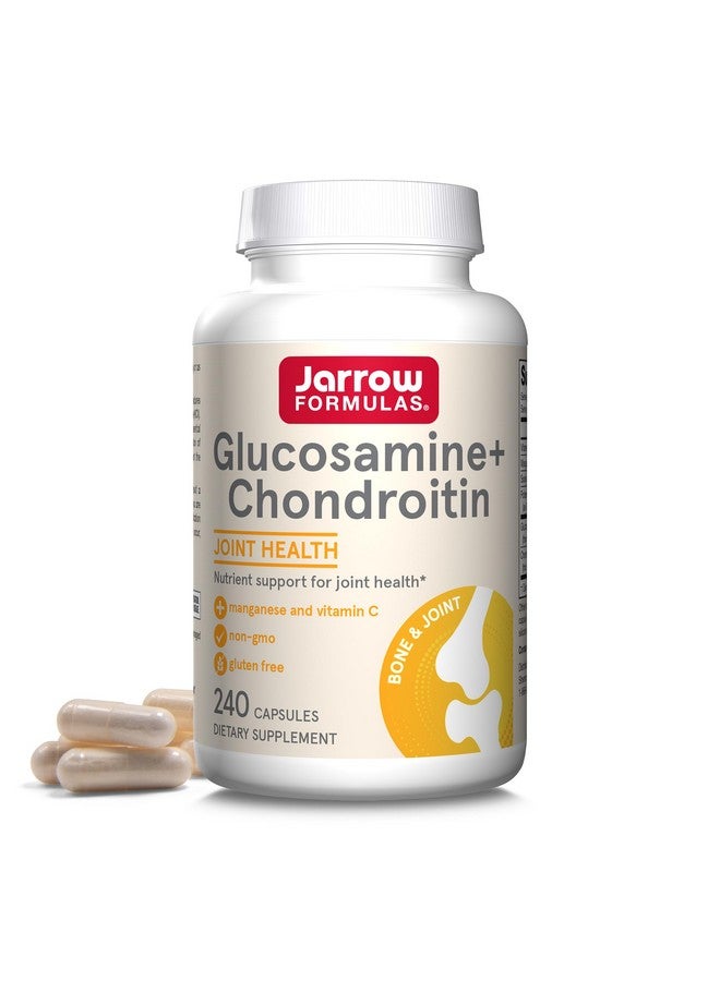 jarrow formulas جاررو فورمولا جلوكوزامين + كوندرويتين - 240 كبسولة - دعم المغذيات لصحة المفاصل - مع فيتامين C و منغنيز - 60 حصة - Image 1