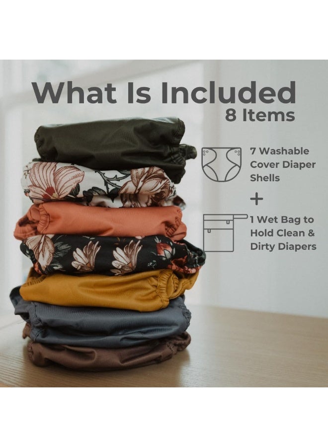 Nora's Nursery Cloth Diaper Cover, Washable Reusable Diaper Cover with Snap Closure, Cloth Diaper Shell for Prefold, Flat or Fitted Cloth Diaper Inserts, Wet Bag Included - Image 2