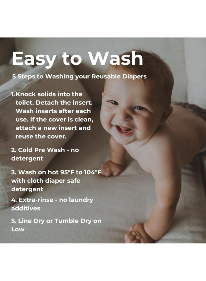 Nora's Nursery Cloth Diaper Cover, Washable Reusable Diaper Cover with Snap Closure, Cloth Diaper Shell for Prefold, Flat or Fitted Cloth Diaper Inserts, Wet Bag Included - Image 4