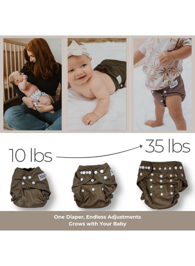 Nora's Nursery Cloth Diaper Cover, Washable Reusable Diaper Cover with Snap Closure, Cloth Diaper Shell for Prefold, Flat or Fitted Cloth Diaper Inserts, Wet Bag Included - Image 3