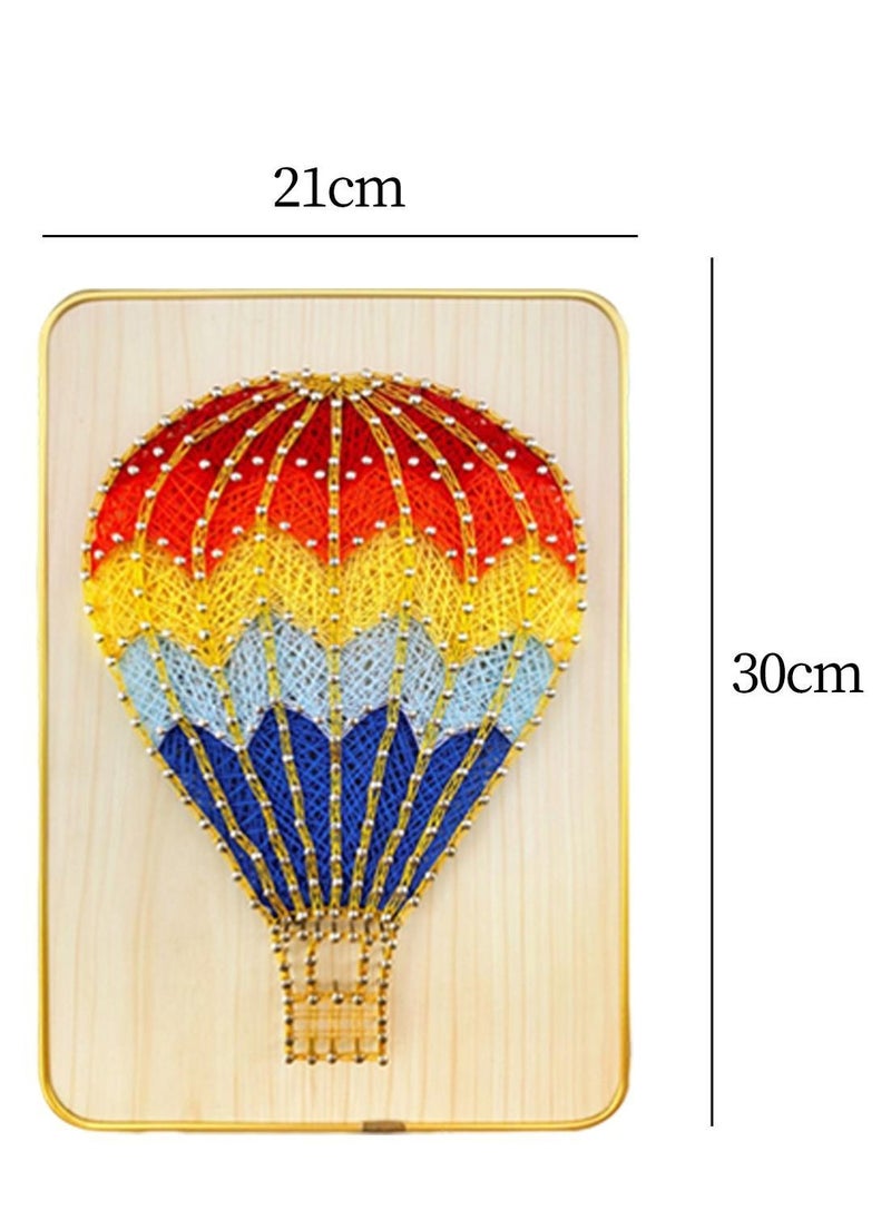 Brain Giggles DIY Craft Kit with String Art Pattern String Art Kit Crafting Supplies for Kids Girls Beginner Adult Ages 2-12 Years (Hot Air Balloon String Art)