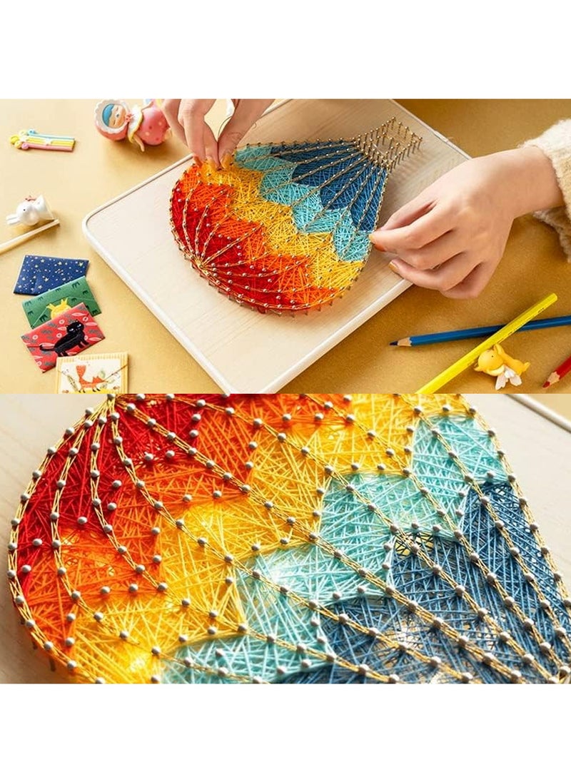 Brain Giggles DIY Craft Kit with String Art Pattern String Art Kit Crafting Supplies for Kids Girls Beginner Adult Ages 2-12 Years (Hot Air Balloon String Art)