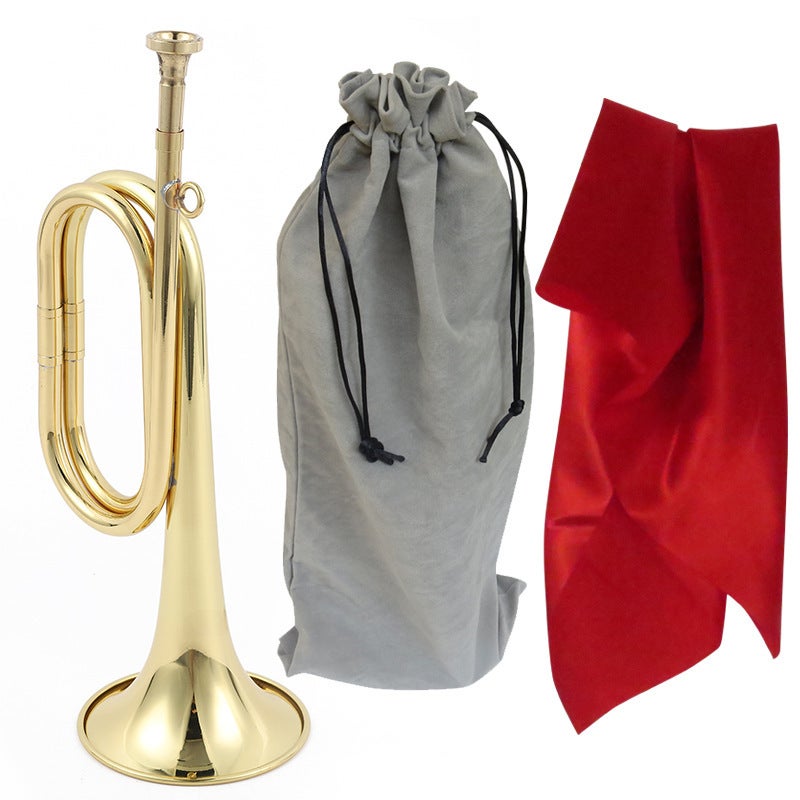 Generic Vintage Brass Bugle Horn Instrument Small size neutral logo