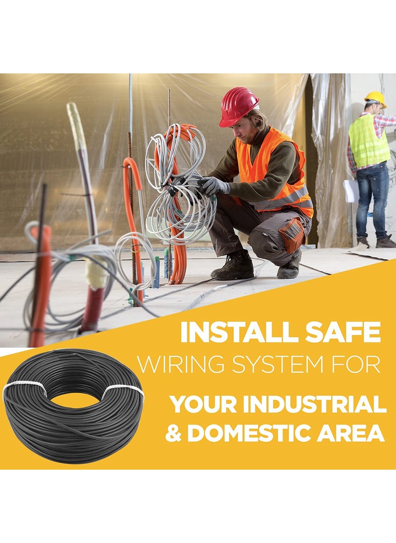 KLICK KLICK Copper Wire with Triple Layer PVC Coating Unilay Bunching Single Core Unsheathed Flexible Electric Cable for Domestic Industrial Connections Gold Series 15 mm 90m Long Black 5 Pcs  - Image 5