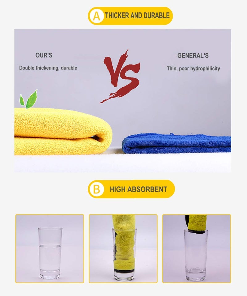 OAN All Purpose Microfiber Cloth for Cleaning, Dusting, Detailing & Polishing All Vehicles, Office, Kitchen, Home | 800 GSM | 80X50 cm Pack of (4) - Image 2