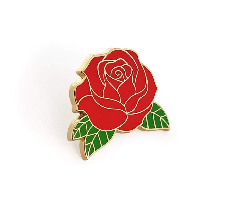 Pinsanity Red Rose Enamel Lapel Pin - Image 2