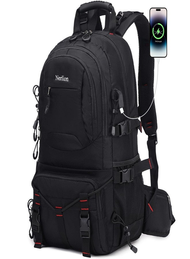 NerIion 40L Hiking Backpack Travel Backpack for Men Women Camping Waterproof Outdoor Hiking Daypack Lightweight Backpack (Black) - Image 1