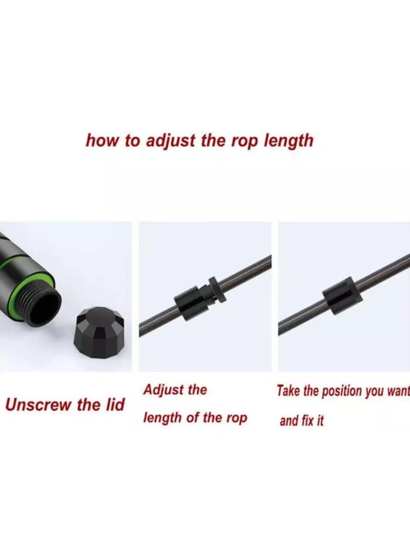 OUHOE Adjustable Speed Heavy Weighted Steel Wire Exercise Skipping Jump Rope|Heavy Skipping Rope PVC Weighted Speed Exercise Jump Rope Breathing Handle 360 Degree rotation - Image 2