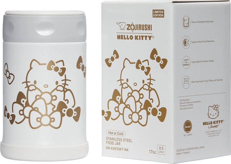 Zojirushi SW-EAE50KTWA Stainless Steel Food Jar, 17-Ounce, Hello Kitty Collection White - Image 3
