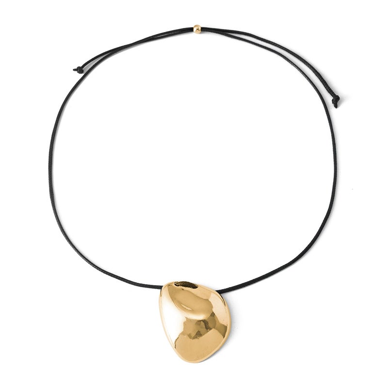 SHIXIN Minimalist Adjustable Water Drop Necklace with Geometric Irregular Circular Wax Rope Wrap - Image 5
