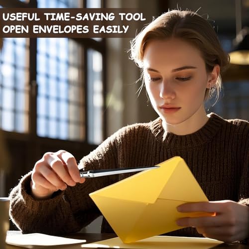 Vastarsky Letter Opener, Premium Envelope Opener Knife, Metal Office Letter Opener Envelope Slitter, Ergonomic Grip Handle Paper Cutting Tool for School Office Home Supplies - Image 5