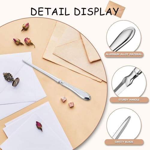 Vastarsky Letter Opener, Premium Envelope Opener Knife, Metal Office Letter Opener Envelope Slitter, Ergonomic Grip Handle Paper Cutting Tool for School Office Home Supplies - Image 3