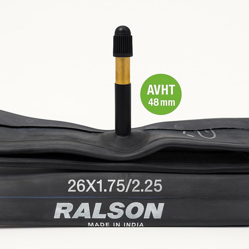 RALSON Bicycle Inner Tube 26 Inch × 1.50/1.75/1.95/2.10/2.125, 48mm AV Schrader Valve – Heavy Duty Butyl Rubber Bike Tire Tube, Compatible with MTB, Road, Hybrid & Cruiser Bicycles - Image 3