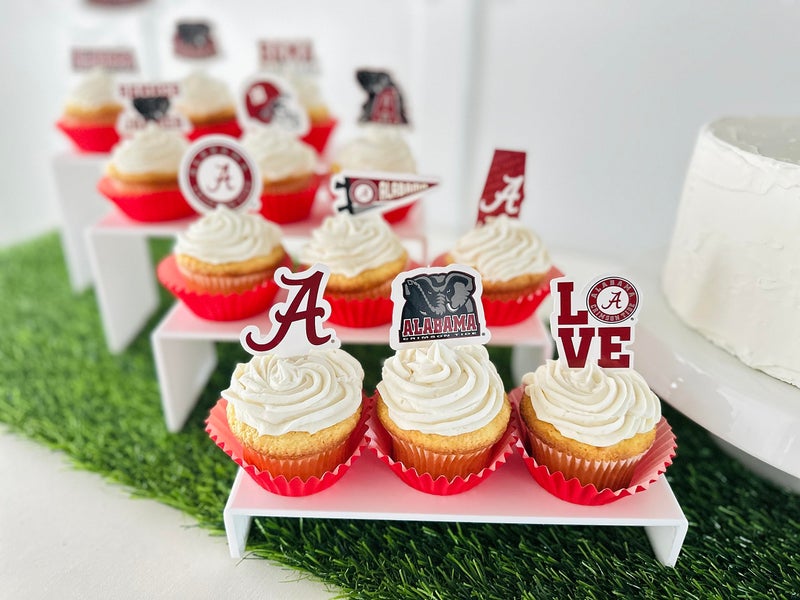 PartyKandy Alabama Crimson Tide Cupcake Toppers (24 Pcs) University of Alabama Party Supplies for Football  Birthday  Graduation Party Decorations with Alabama Cupcake Toppers (Alabama Crimson Tide) - Image 2
