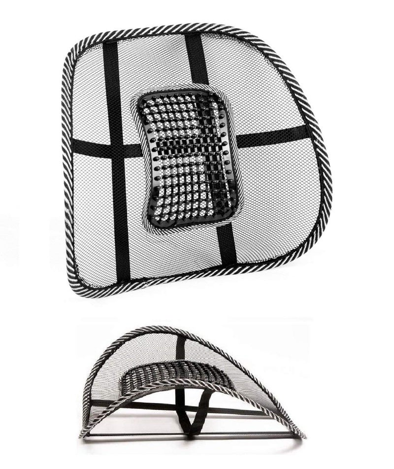 ATETO Universal Car Seat Back Massage Chair Pillow Waist Support Lumbar Fan Pad Car Seat Cushion Home OfficeSet of 2 - Image 1