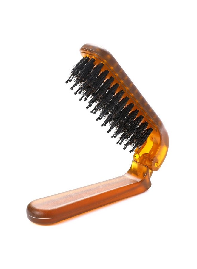 Sliverdew - Travel Hair Brush Foldable Brush Bristles Hair Comb Folding Brush Portable Pocket Boar Bristle Hair Brush Collapsable Hair Brush For Thin Thick Hair Mini Hair Brush For Women Men Hair Restore Shine - Image 1