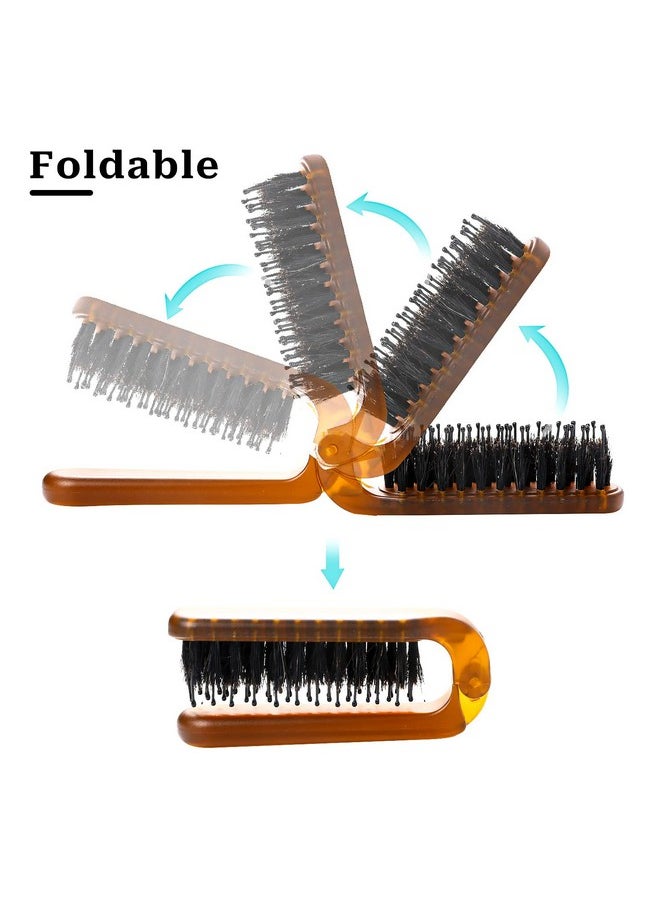 Sliverdew - Travel Hair Brush Foldable Brush Bristles Hair Comb Folding Brush Portable Pocket Boar Bristle Hair Brush Collapsable Hair Brush For Thin Thick Hair Mini Hair Brush For Women Men Hair Restore Shine - Image 1