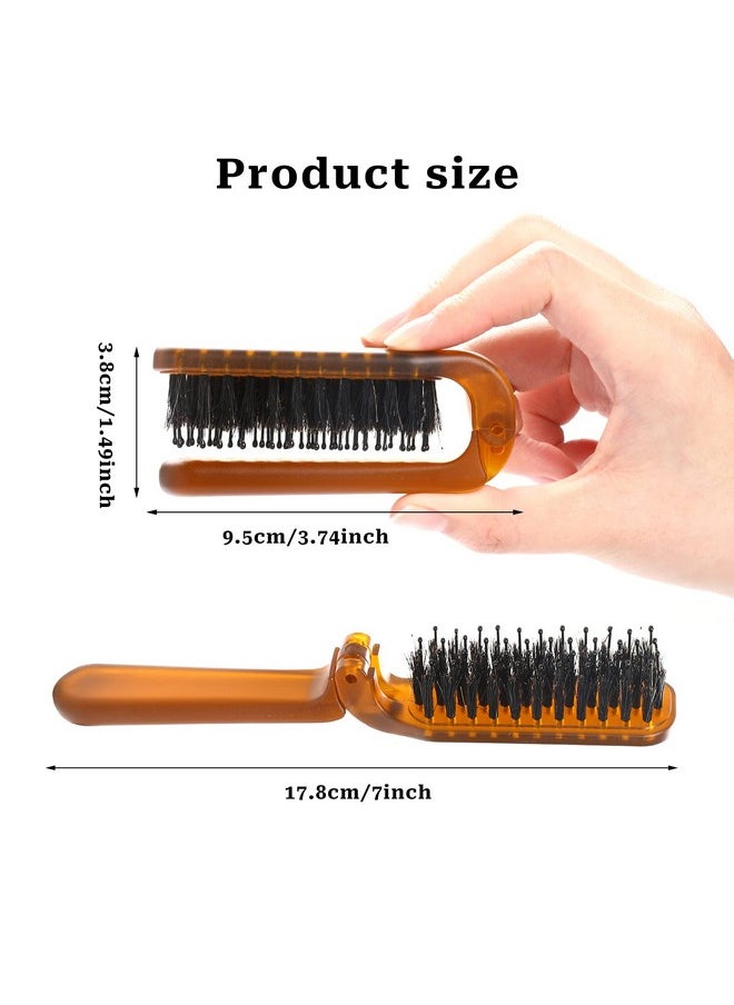 Sliverdew - Travel Hair Brush Foldable Brush Bristles Hair Comb Folding Brush Portable Pocket Boar Bristle Hair Brush Collapsable Hair Brush For Thin Thick Hair Mini Hair Brush For Women Men Hair Restore Shine - Image 1