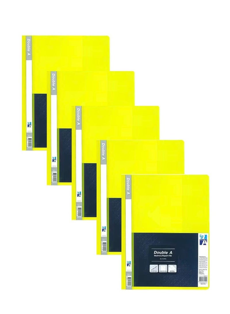 Report File A4 Yellow, Clear Front Report Covers Project File For School Office Pack of 6 - Image 1
