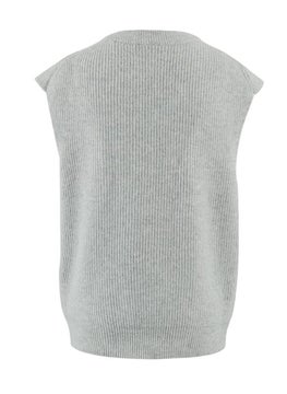 Tchibo Women V-Neck Knitted Sweater Vest, Grey  - Image 3