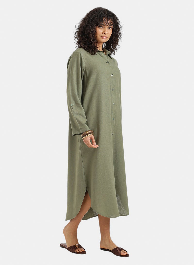 Clue Relaxed Button Down Dress - Image 2