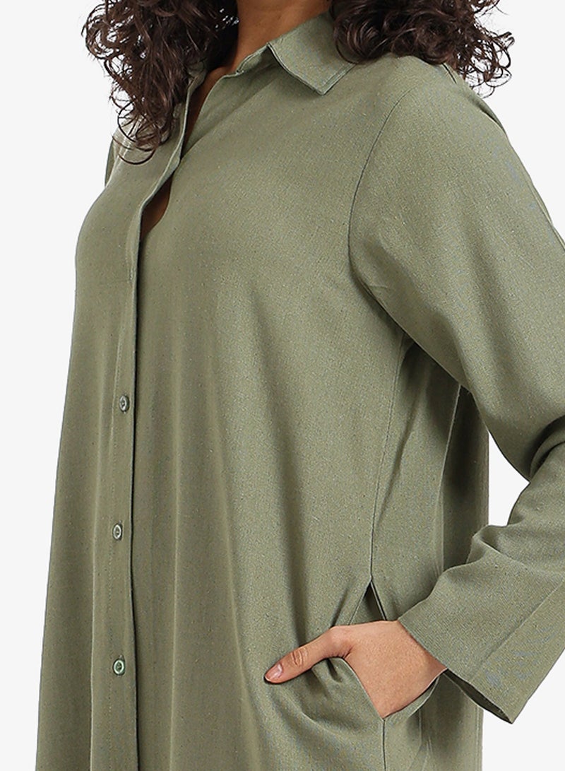 Clue Relaxed Button Down Dress - Image 5