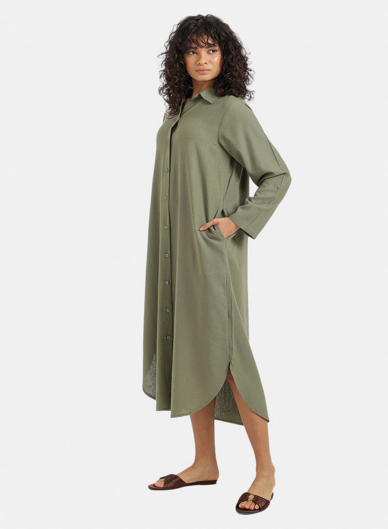 Clue Relaxed Button Down Dress - Image 3