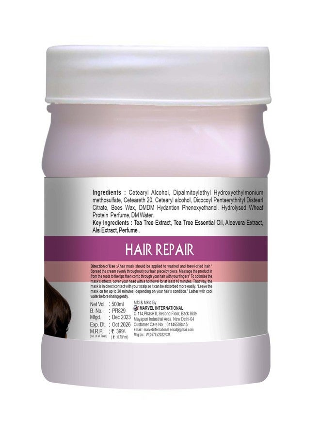 Pink Root Hair Repair Spa Mask Protein Treatment (500 ml) Helps in Repair Damaged Hair and Makes Hair Soft and Smooth - Image 3