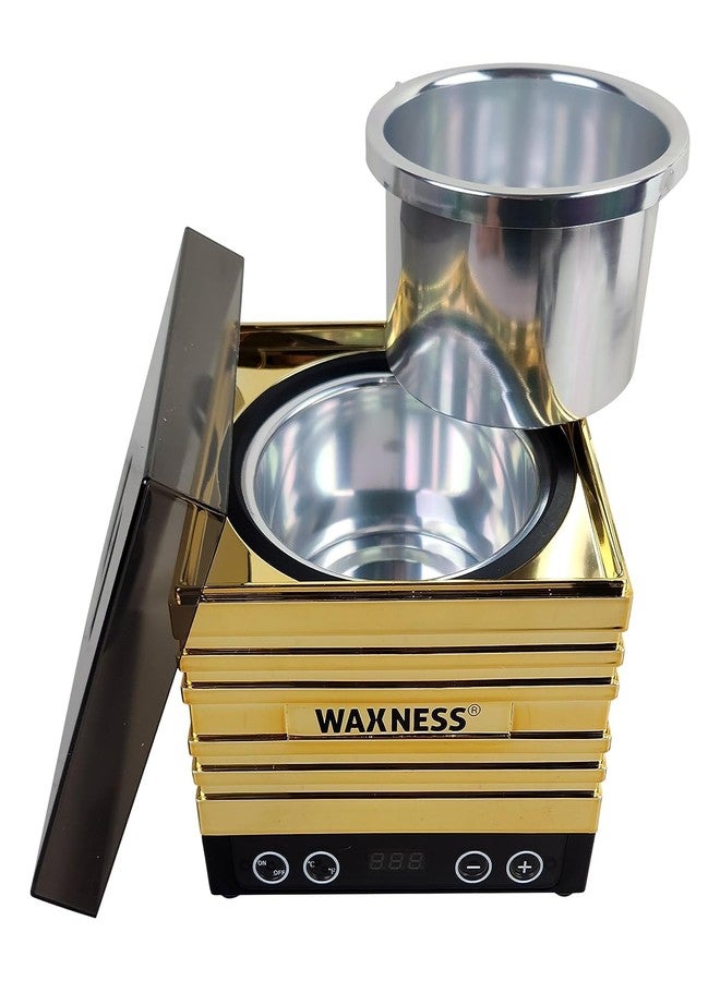 Waxness Premium Gold Stripless Wax Kit with W-CUBE Digital Heater, 1.65 lb (750 g Hard Wax Beads – Rosin-Free Wax for Sensitive Skin – Professional Use – Made in Italy - Image 2