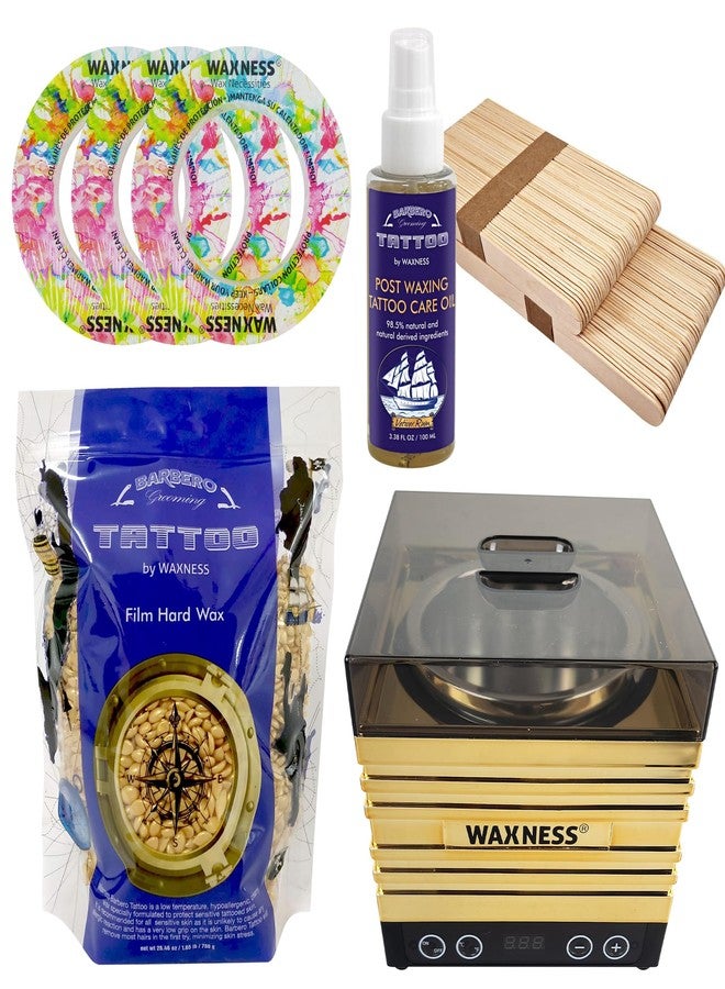 Waxness Premium Gold Stripless Wax Kit with W-CUBE Digital Heater, 1.65 lb (750 g Hard Wax Beads – Rosin-Free Wax for Sensitive Skin – Professional Use – Made in Italy - Image 1