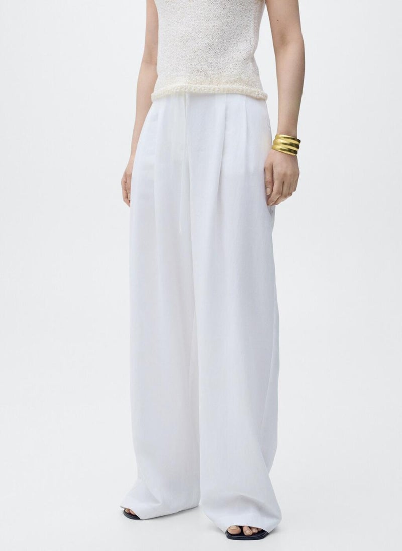 MANGO Lyocell Suit Trousers With Bow Belt  - Image 1