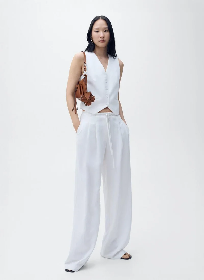 MANGO Lyocell Suit Trousers With Bow Belt