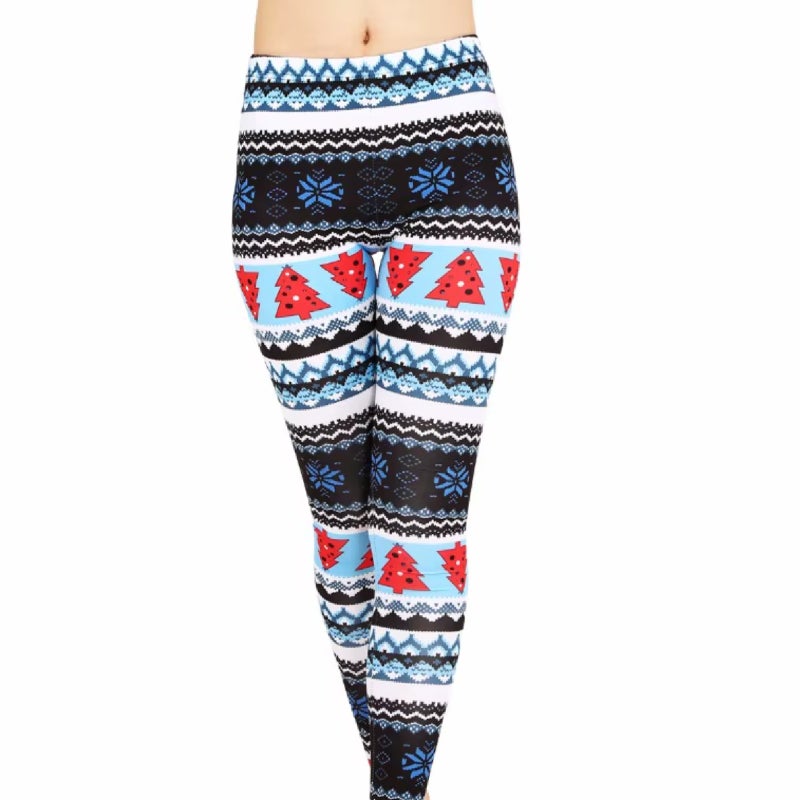 Shredded milk Christmas print sanded leggings - Image 1