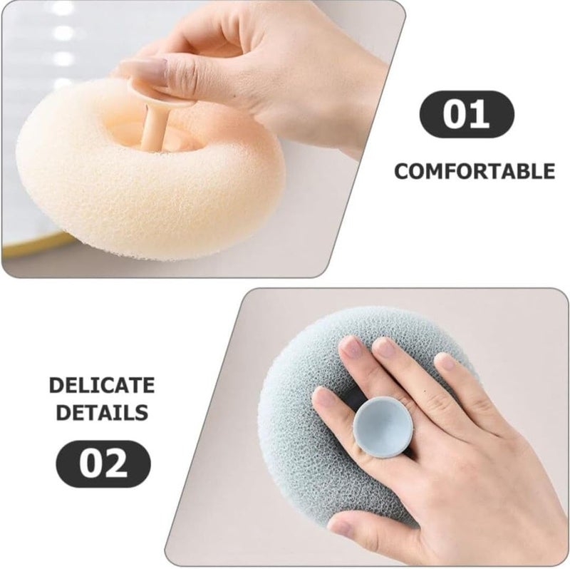 XML Loofah for Bathing with Soft Silicone Massager And Scrubber for Men, Women, Babies, Kids Exfoliating Bath Shower Sponge (MULTI COLOUR-PACK OF-1)) Round - Image 2