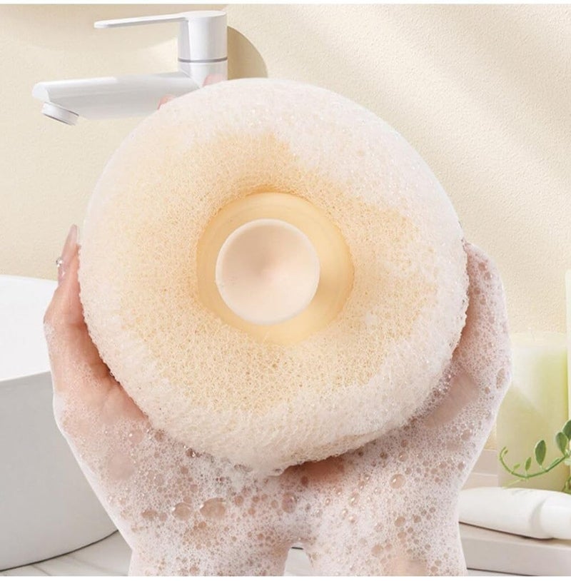 XML Loofah for Bathing with Soft Silicone Massager And Scrubber for Men, Women, Babies, Kids Exfoliating Bath Shower Sponge (MULTI COLOUR-PACK OF-1)) Round - Image 5
