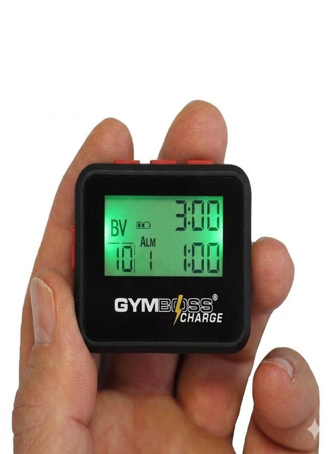 Gymboss Charge Interval Timer and Stopwatch (Black/Red) - Image 2