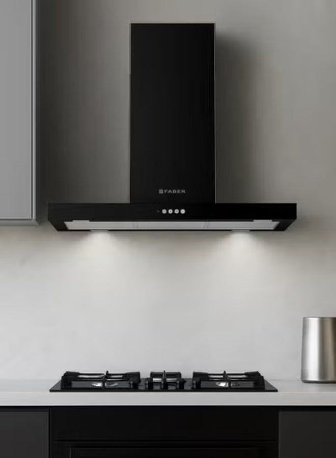 فابر Kitchen Cooker Hood, 90 cm Wall-Mount T-Shape, 710 m³/h Suction Power, 3-Speed + 1 Intensive, LED Lighting, Black Extra Matt, STILO COMFORT BK MATT A90 ( Made in Italy ) Wall Fixed 250 W 325.0618.783 Matte black - Image 5