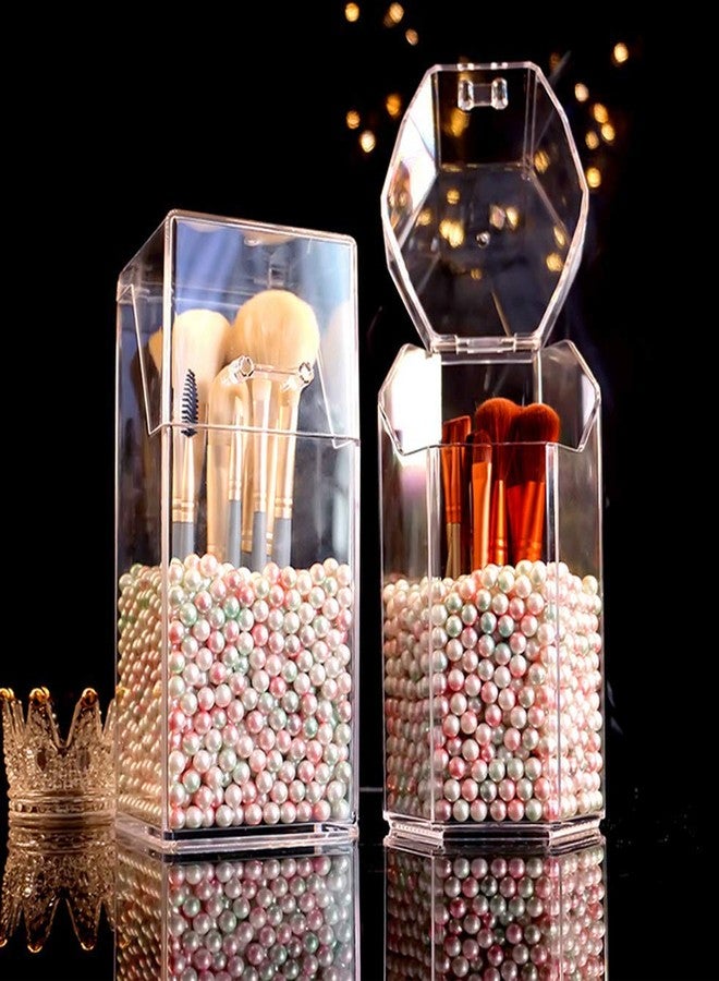 NARAMAX 1PC Clear Acrylic Makeup Brushes Holder with Lid Cosmetic Brushes Organizer Waterproof Cosmetic Storage Display Box Case for Dressing Tables and Vanity - Image 5