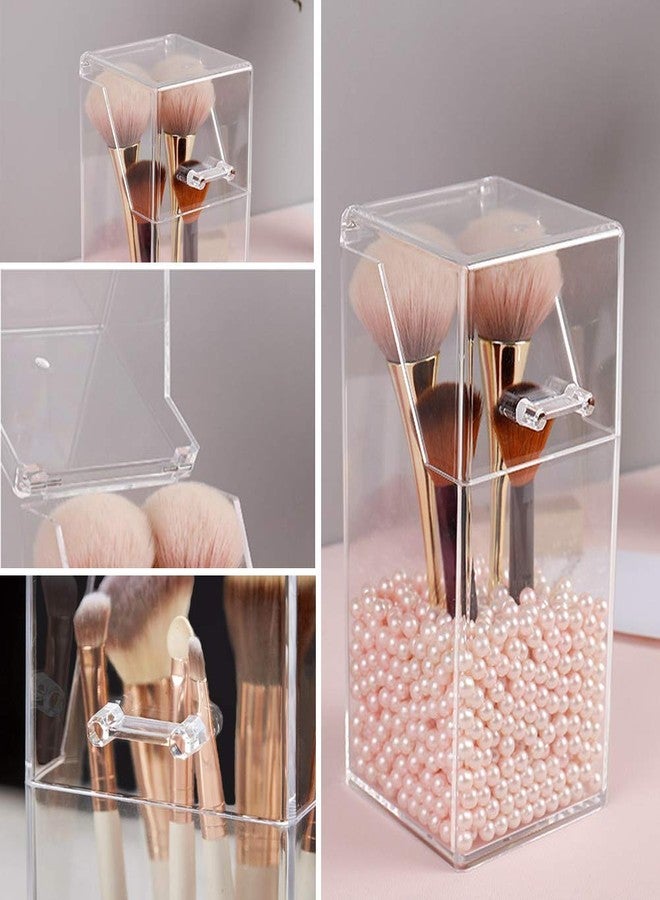 NARAMAX 1PC Clear Acrylic Makeup Brushes Holder with Lid Cosmetic Brushes Organizer Waterproof Cosmetic Storage Display Box Case for Dressing Tables and Vanity - Image 4