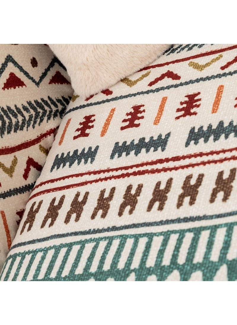Latuda - Softmicro Scandinavian Patterned Boho Turquoise Sofa Cover, Couch Cover, Sofa Throw, TV Blanket 130X180 cm - Image 1