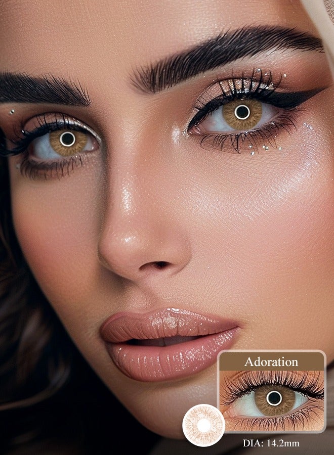سيدة جديدة عدسات لاصقة ملونة بنية من فريش ليدي للاستخدام السنوي - Image 1