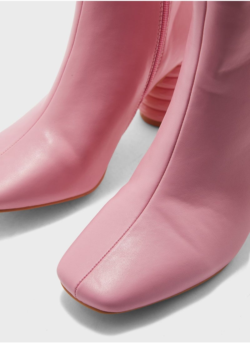 Ginger - Square Toe Boot With Interest Heel - Image 1